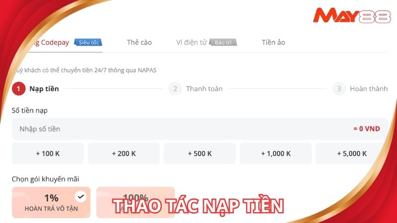 Hướng dẫn thao tác nạp tiền qua ngân hàng trực tuyến