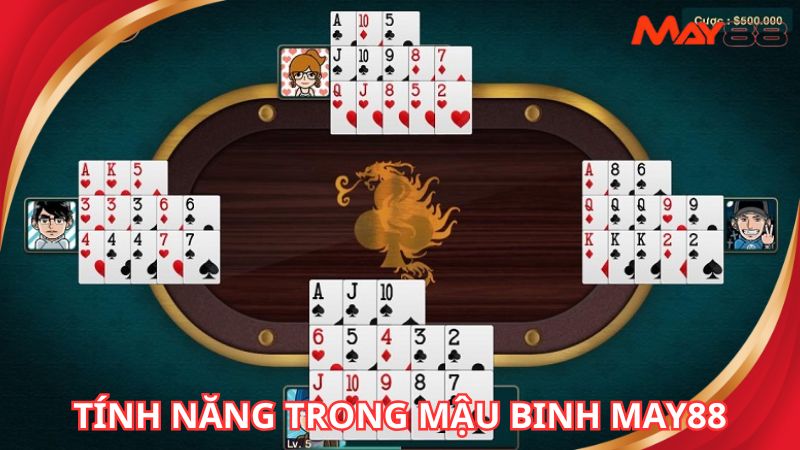 Nhiều tính năng hấp dẫn khi chơi mậu binh May88